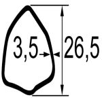 TUBE TRIANGULAIRE LG.3M. DIM.26,5X3,5 TCM