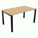 BUREAU ASTRO ARCHE DROIT ÉCHANCRÉ 140 X 80 HÊTRE/NOIR - BURONOMIC