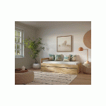 PACK LIT GIGOGNE LEMAND + 2 MATELAS  BOIS NATUREL 80X200 CM/OPT:MATELAS ELBE HD