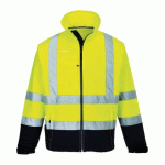 PORTWEST S425 SOFTSHELL BICOLORE (3 COUCHES) JAUNE/MARINE - TAILLE S