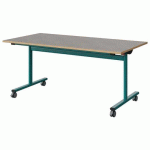 TABLE MALIBU RAB 160X80 T5 DL ST ALAISÉ BÉTON F186/BLEU 5018
