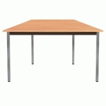 TABLE MODULAIRE DOMINO TRAPEZE - L. 120 X P. 60 CM - PLATEAU HETRE - PIEDS GRIS