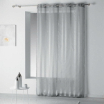 RIDEAU VOILE RAYURES 140 X 260 CM BANDAS GRIS