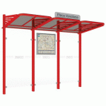 ABRI BUS CONVIVIALE 3 M SANS BARDAGES LATÉRAUX ROUGE 3020 - PROCITY