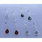 BOUCLES D'OREILLES OEIL DE SAINTE LUCIE / CORAIL / NACRE / ABALONE