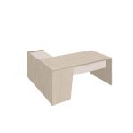 BUREAU DROIT CANBERRA - L.200 X P.80 CM - PLATEAU CHÊNE - PIEDS PLEINS