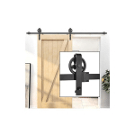 7.5T/230CM QUINCAILLERI KIT DE RAIL POUR PORTE SIMPLE COULISSANTE DE GRANGE EN BOIS, ENSEMBLE INDUSTRIEL POUR PORTE SUSPENDUENOIR KIT SYSTÈME DE