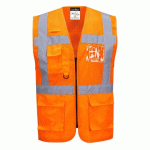 LOT DE 3 - PORTWEST C496 GILET EXÉCUTIVE MAILLE MADRID ORANGE - TAILLE S