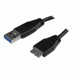 STARTECH.COM CÂBLE SUPERSPEED USB 3.0 SLIM A VERS MICRO B DE 1 M - CORDON USB A VERS MICRO B - MÂLE / MÂLE - NOIR - CÂBLE USB - MICRO-USB DE TYPE B POUR USB TYPE A - 1 M