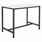 TABLE HAUTE SWAP L 140 X H 110 X P 80 CM BLANC PIEDS MÉTAL ANTHRACITE