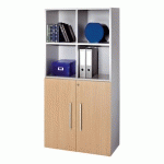 LOT DE 2 PORTES HÊTRE L 39.5 X H 79.5 CM POUR BIBLIOTHÈQUE BIBLICASE