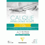 PAPIER CALQUE BLOC COLLÉ 40F A2 110G - TRANSPARENT - LOT DE 2