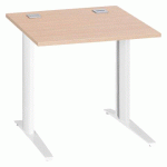 BUREAU DROIT L 80 CM PIÈTEMENT EXCELLENS MÉTAL PLUS CHÊNE CLAIR / BLANC