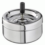 CENDRIER ROTATIF PUSH, ARGENT - LOT DE 2