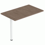 RETOUR ISIA 120 X 60 CM + 1 PIED MÉTAL CHÊNE CLAIR/BLANC - MBA