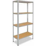 SHELFPLAZA - HOME 200X75X23CM ÉTAGÈRE CHARGE LOURDE GALVANISÉ / ETAGERE METALLIQUE 4 NIVEAUX / 175KG CAPACITÉ CHARGE / ETAGERE EN METAL, ÉTAGÈRES DE