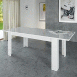 TABLE À MANGER EXTENSIBLE 8-10 PERSONNES DESIGN MODERNE BLANC JESI LONG