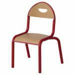CHAISE MALIBU 4P T1 - ASS/DOS HÊTRE / ALU ROUGE 3020 - MANUTAN EXPERT