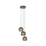 BOBBY - SUSPENSION - 3 LUMIÈRE - Ø 25 CM - DORÉ/LAITON - RUSTIQUE - ÉCLAIRAGE INTÉRIEUR - SALON I CHAMBRE I CUISINE I SALLE À MANGER - DORÉ/LAITON