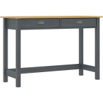 VIDAXL - TABLE CONSOLE HILL RANGE AVEC 2 TIROIRS GRIS 110X45X74 CM PIN