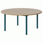 TABLE MALIBU Ø 120 T2 4P STRA ALAISÉ ACACIA/BLEU 5025