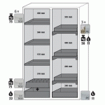 ARMOIRE SÉCURITÉ S-CLASSIC-90 S90.196.120.MV.WDAS JAUNE