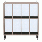 MEUBLE BAS SHIFT+ LANDSCAPE MÉL POUR CARTABLES 8 CASES - GRIS TERRE - BLEU CLAIR - MANUTAN COLLECTIVITÉS