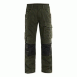 PANTALON DE TRAVAIL SERVICES STRETCH VERT OLIVE/NOIR TAILLE 50L - BLAKLADER