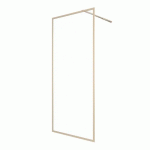 PAROI DE DOUCHE FIXE OR BROSSÉ - 100 CM - VERRE TRANSPARENT - GOLDEN EDGE AURLANE