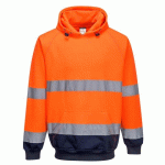 PORTWEST B316 SWEAT SHIRT À CAPUCHE BICOLORE ORANGE/MARINE - TAILLE XXL