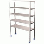RAYONNAGE INOX ALIMENTAIRE LISSE 5 NIVEAUX. ETAGERE INOX CHAMBRE FROIDE