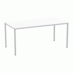 TABLE À MANGER VERSYS AVEC BASE ARGENTÉE RAL 9006 160 X 80 X 743 CM BLANC
