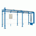 ABRI BUS PROVINCE 5 M CAISSON 1 BARDAGE BOULE BLEU 5010 - PROCITY