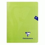 CAHIER PIQUÉ MIMESYS 17X22CM 48 PAGES GRANDS CARREAUX COUVERTURE POLYPROPYLÈNE - VERT - LOT DE 30