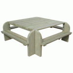 LA TABLE-BANCS CARRÉE ELITE TEINTÉ VERT - MANUTAN COLLECTIVITÉS