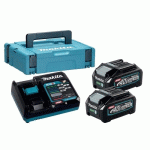 PACK ÉNERGIE XGT® 40V MAX 4AH (2 BATTERIES + 1 CHARGEUR) EN COFFRET MAKITA