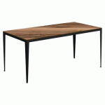 TABLE BOLONIA 180 X 80 CM STRAT OLIVIER / ACIER NOIR - JAYSO