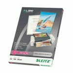 POCHETTES DE PLASTIFICATION LEITZ ILAM A3 2 X 125 Μ BRILLANTES - BOITE DE 100