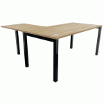 BUREAU ASTRO ARCHE 160X80 + EXTENSION 60X80 CHÊNE VIEILLI/NOIR - BURONOMIC