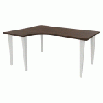 BUREAU EVIDENCE ASYMÉTRIQUE 160X120 RETOUR G NOYER/BLANC - VINCO