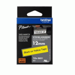 RUBAN LAMINÉ BROTHER 12 MM TZE S631 JAUNE ÉCRITURE NOIRE