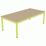 TABLE CARÉLIE 160X80 T2 STRAT POLY. HÊTRE MIEL BEIGE/VERT AC - MOBIDECOR