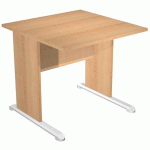 BUREAU DROIT PIEDS L FAST - 80 CM - HÊTRE - HÊTRE/ALU