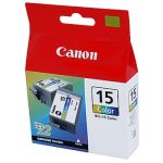 CANON CARTOUCHE D'ENCRE BCI-15 (8191A002) - TWIN PACK - COULEUR: CYAN, MAGENTA, JAUNE (LOT DE 2 CARTOUCHES)