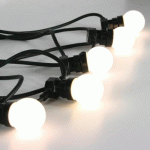 GUIRLANDE LED B22 MOULÉES X12 FIXE - CÂBLE NOIR 10M - BLANC CHAUD FESTILIGHT