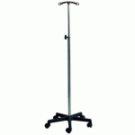 PIED À PERFUSION 5 BRANCHES INOX, 4 CROCHETS INOX DE SÉCURITÉ - MANUTAN COLLECTIVITÉS