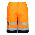 PORTWEST E043 BERMUDA HIVIS POLY-COTON ORANGE/MARINE - TAILLE XXXL
