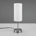 REALITY LEUCHTEN LAMPE À POSER JARO AVEC PORT USB, BLANC/NICKEL
