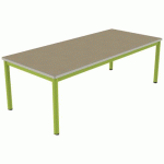 TABLE CARÉLIE MOB 180X80 T3 STR POLY. HM. BEIGE/VERT AC - MOBIDECOR