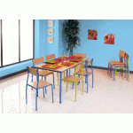 TABLE CLIP 4P T6 CHANT ALAISÉ 140X80 BEIGE/GRIS - MANUTAN COLLECTIVITÉS